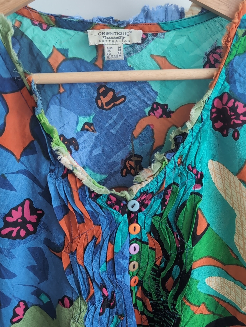 Orientique Multicolor Floral Button-Front Women’s Blouse